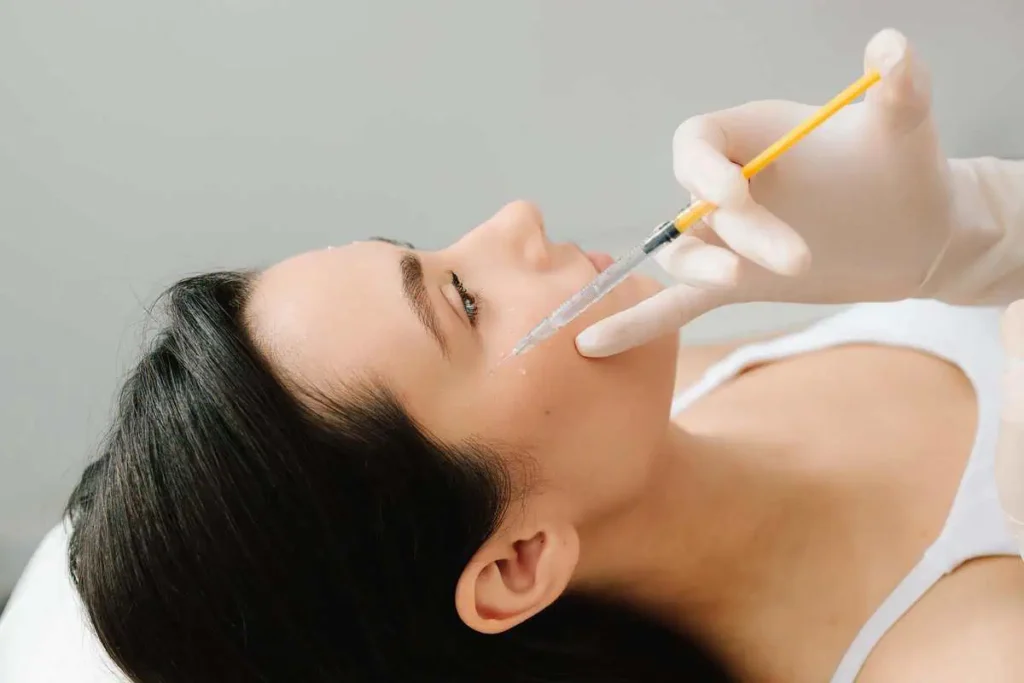 A woman is receiving Sculptra Treatment in Cleveland, OH at Euro Look Medical Spa