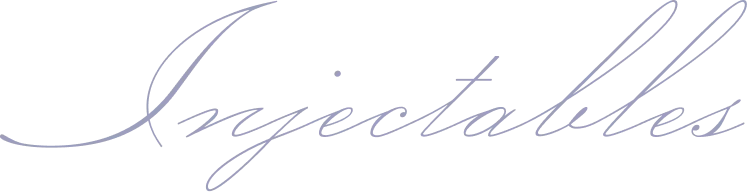 Injectables written in elegant script lettering logo