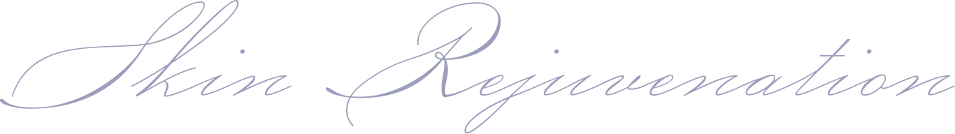 Skin Rejuvenation elegant script text logo in light gray cursive lettering